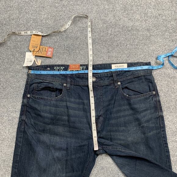 Axel Jeans Mens 38 Blue Stretch Straight Leg Dark Addison 17" Leg Opening - Picture 5 of 13